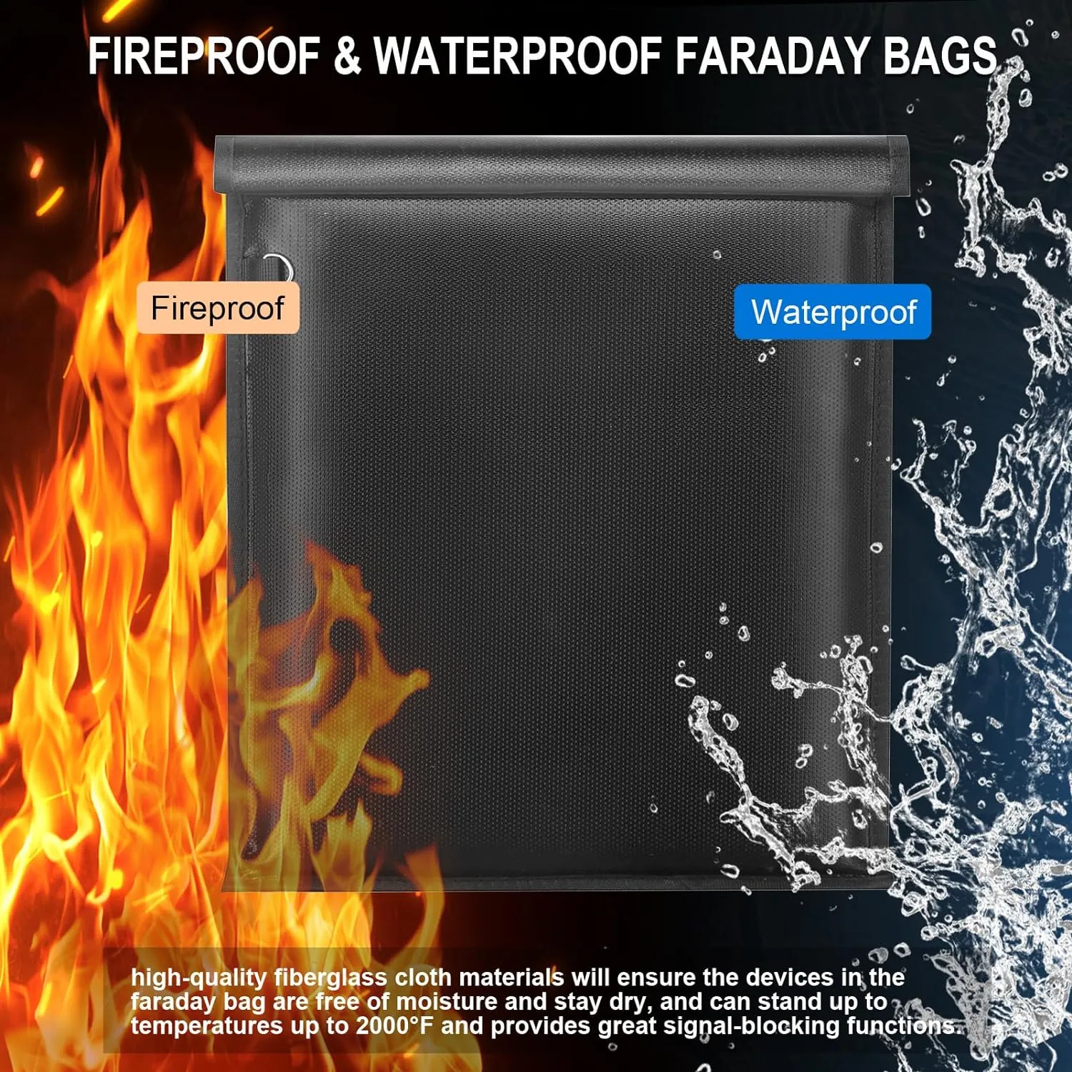 Large Faraday Bags 5 Pack - Faraday Cages for Laptops & Tablets & Phones & Car Keys