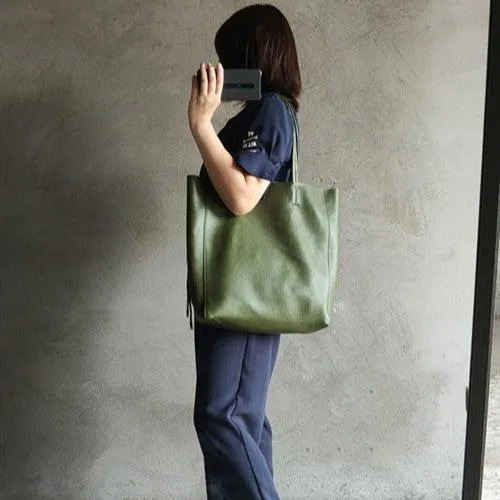 Large Leather Tote Bag Womens Leather Tote Bags Green Leather Laptop Tote Bag