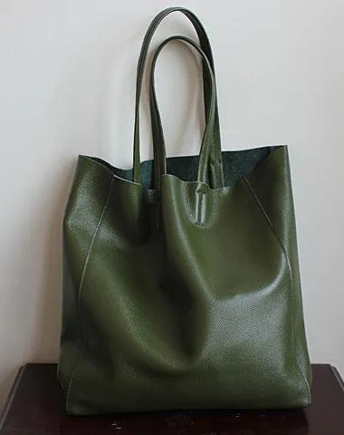 Large Leather Tote Bag Womens Leather Tote Bags Green Leather Laptop Tote Bag