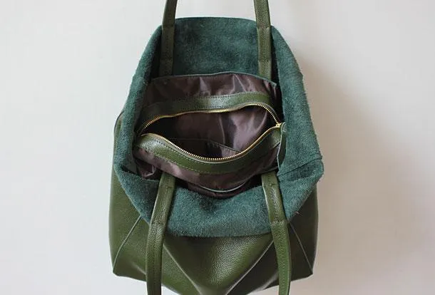 Large Leather Tote Bag Womens Leather Tote Bags Green Leather Laptop Tote Bag