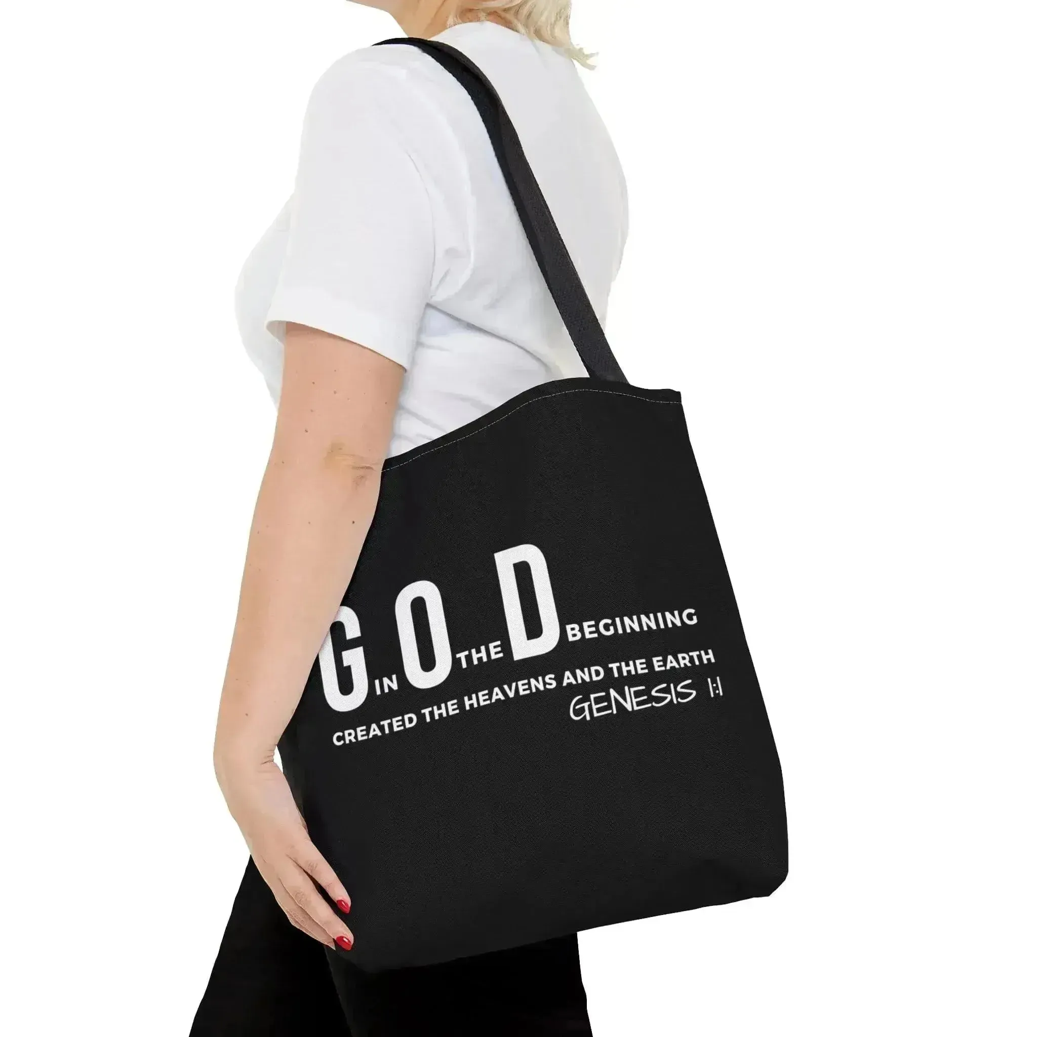 Large Tote Bag God in the Beginning Print