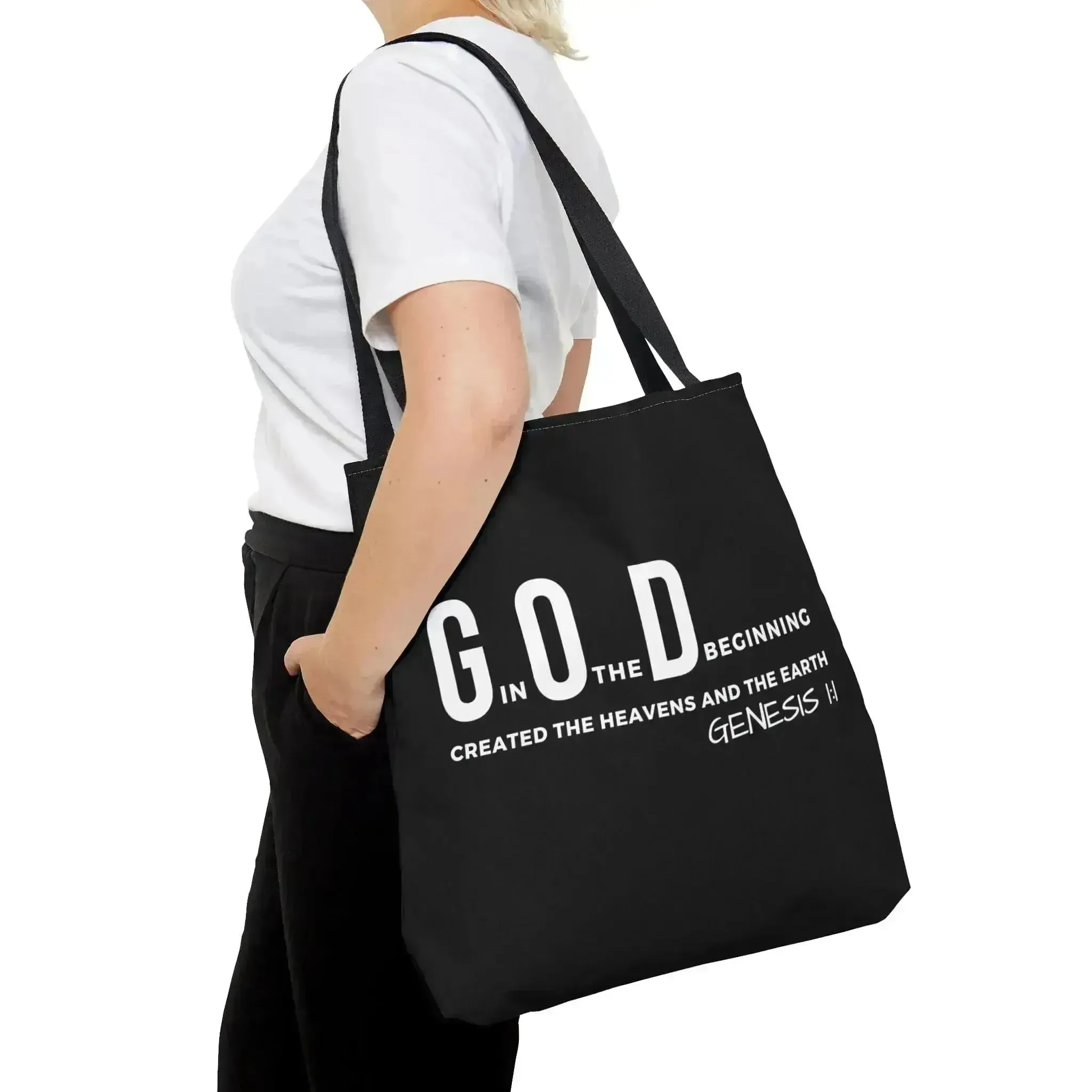Large Tote Bag God in the Beginning Print
