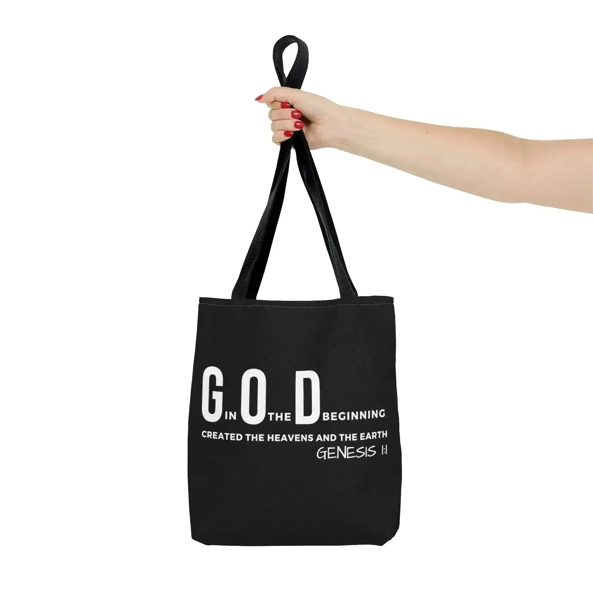 Large Tote Bag God in the Beginning Print