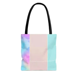 Large Tote Bag Pastel Colorblock Watercolor Illustration