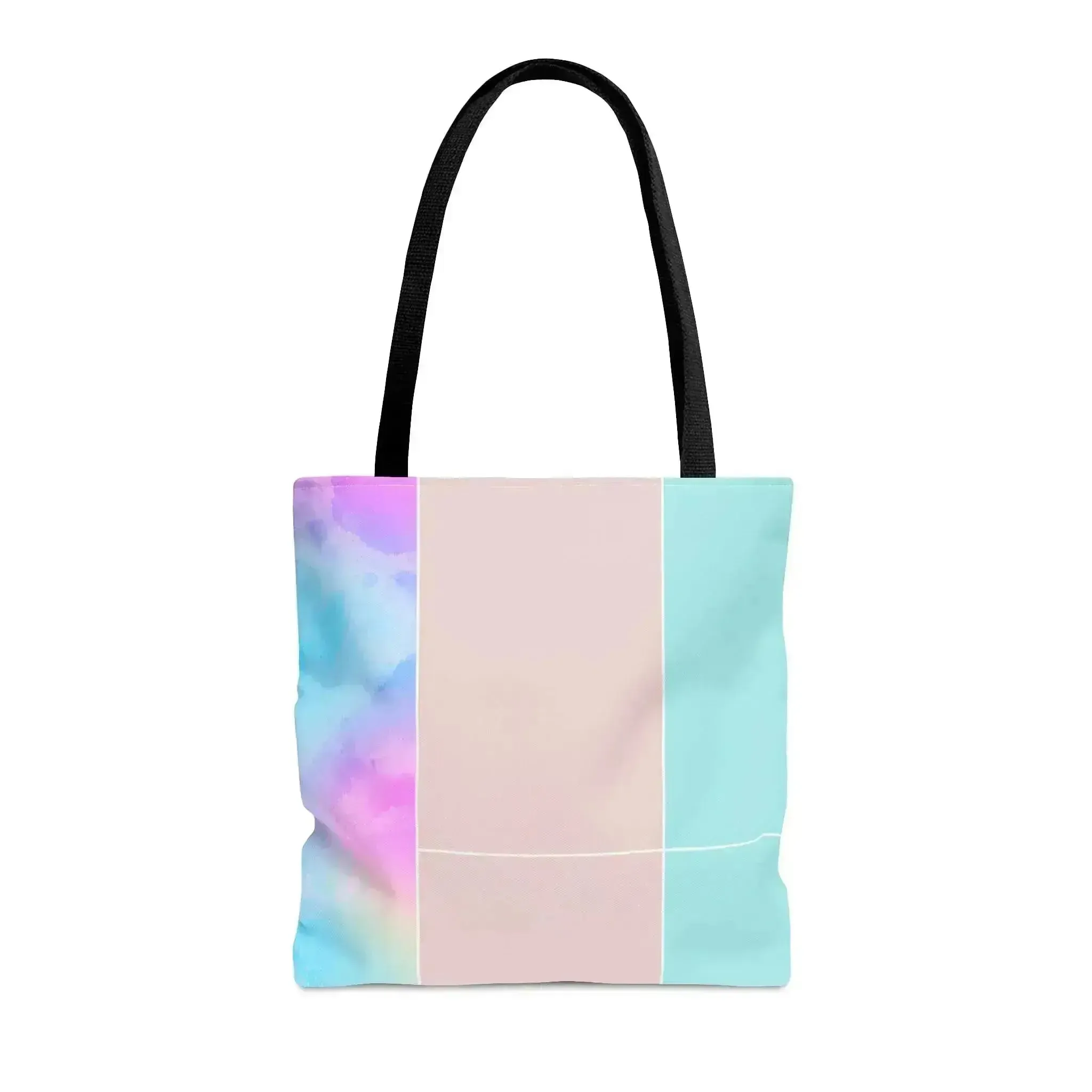 Large Tote Bag Pastel Colorblock Watercolor Illustration