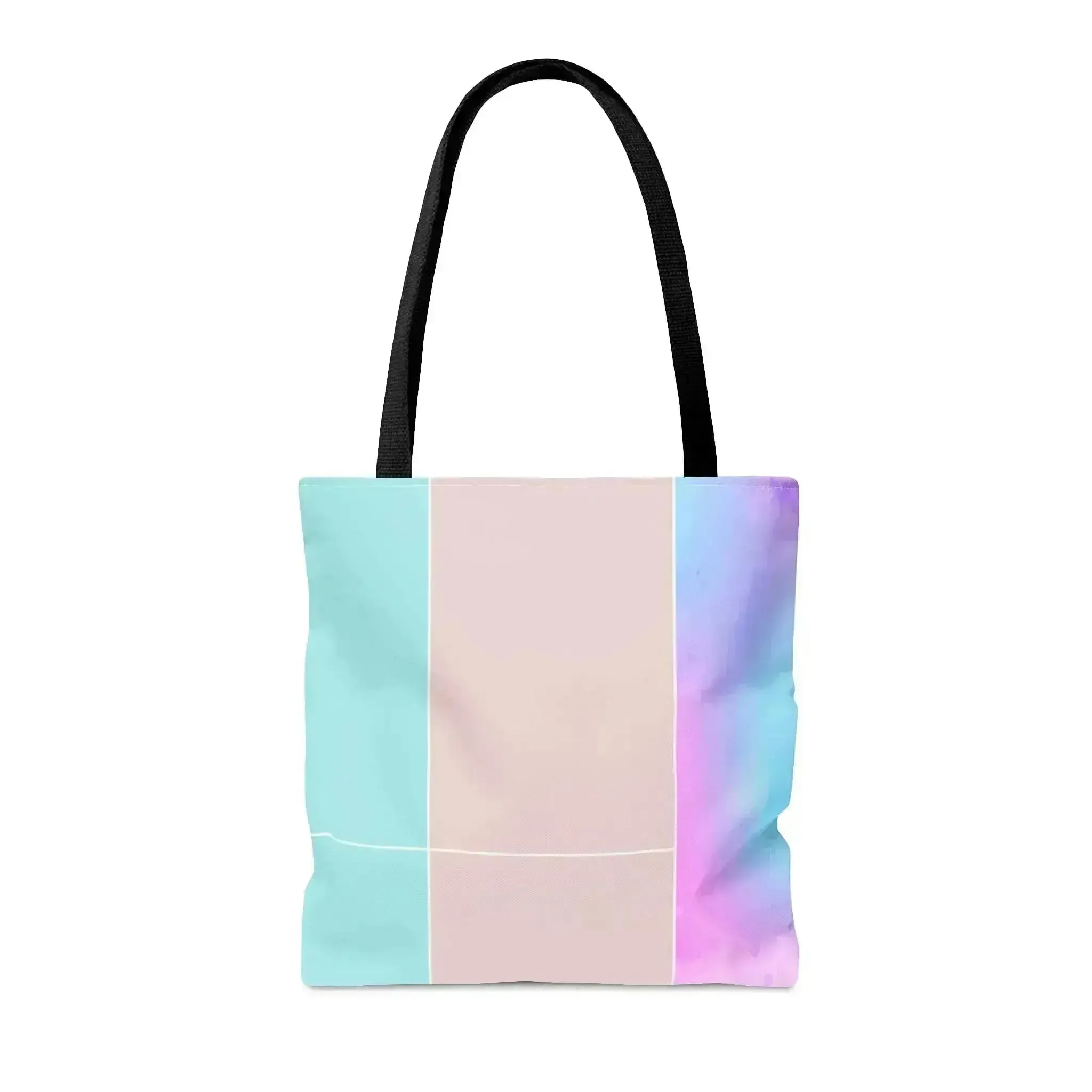 Large Tote Bag Pastel Colorblock Watercolor Illustration