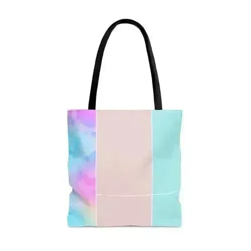 Large Tote Bag Pastel Colorblock Watercolor Illustration