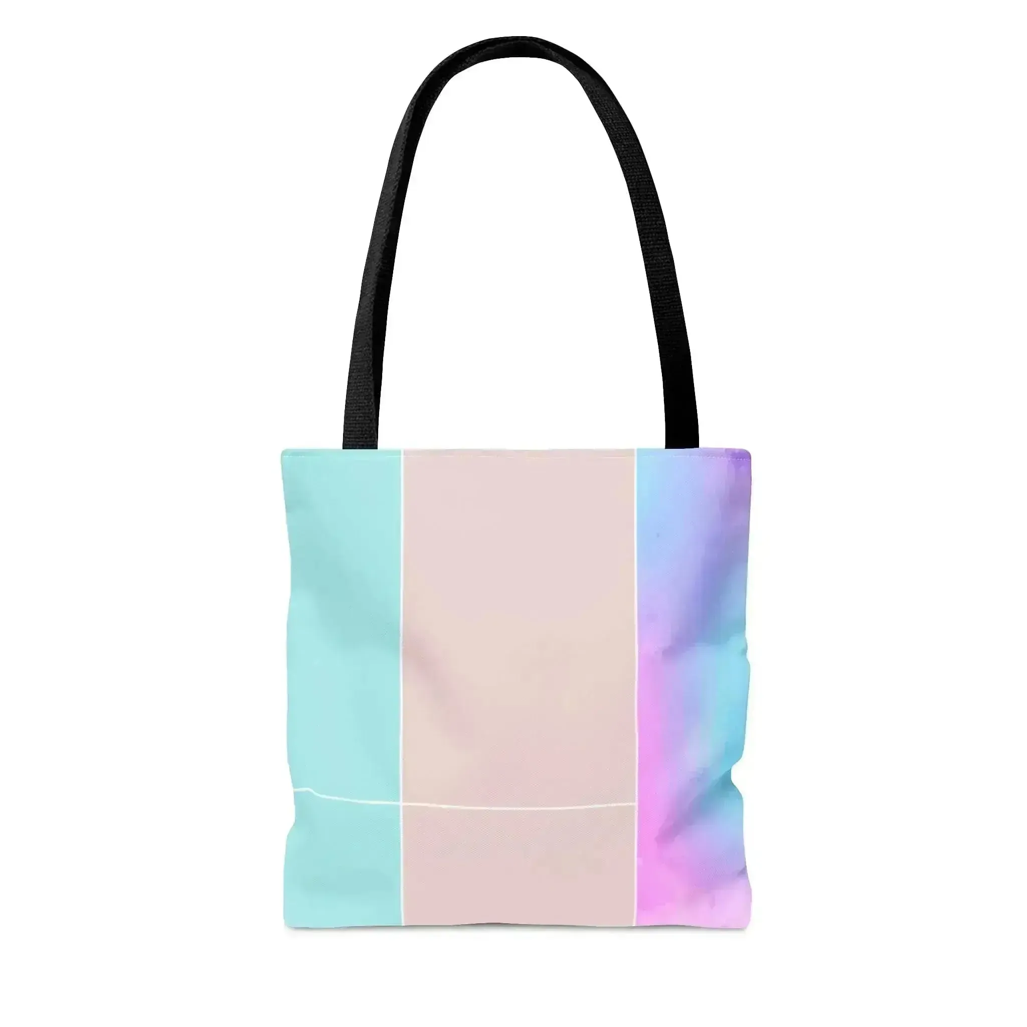 Large Tote Bag Pastel Colorblock Watercolor Illustration