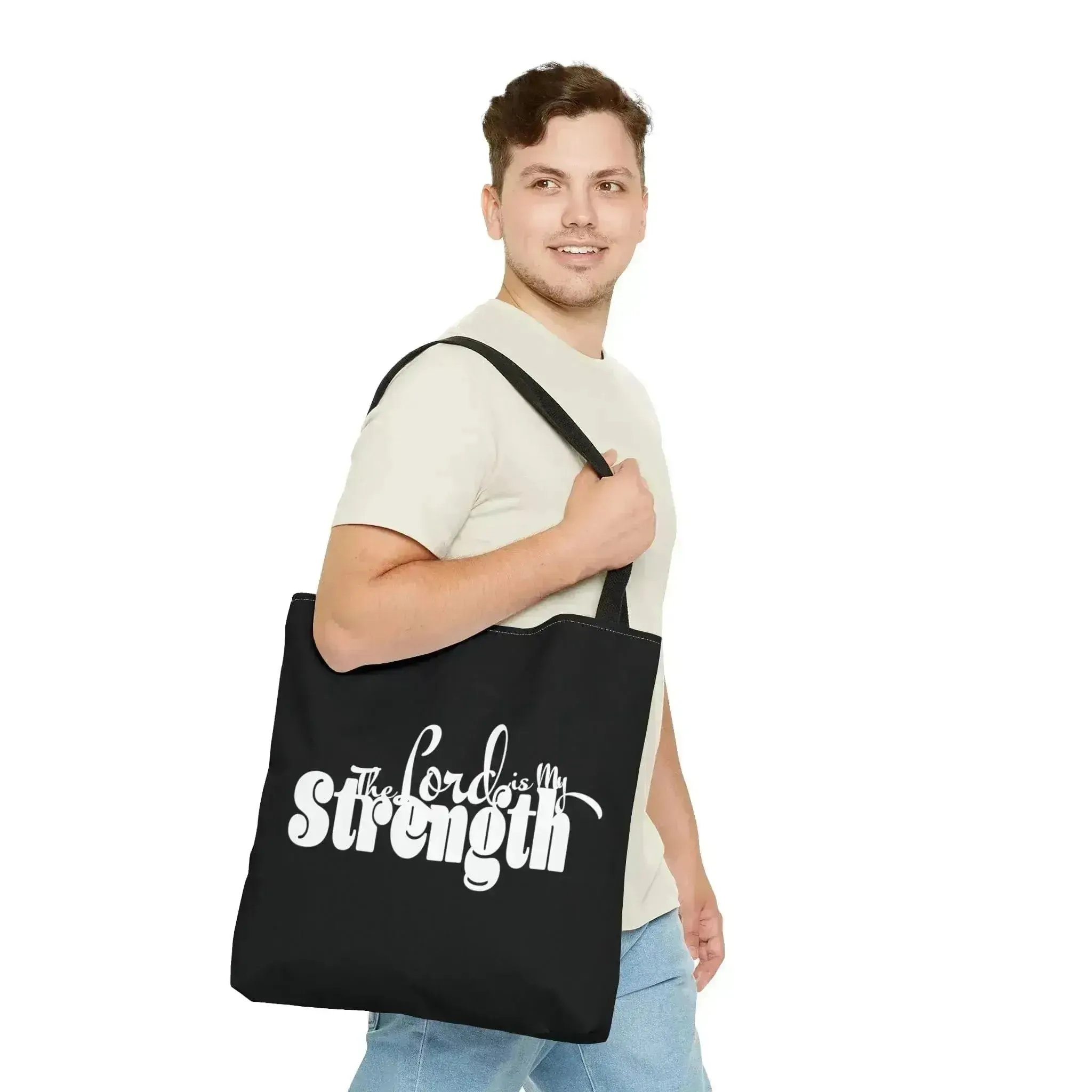 Large Tote Bag the Lord is my Strength Print