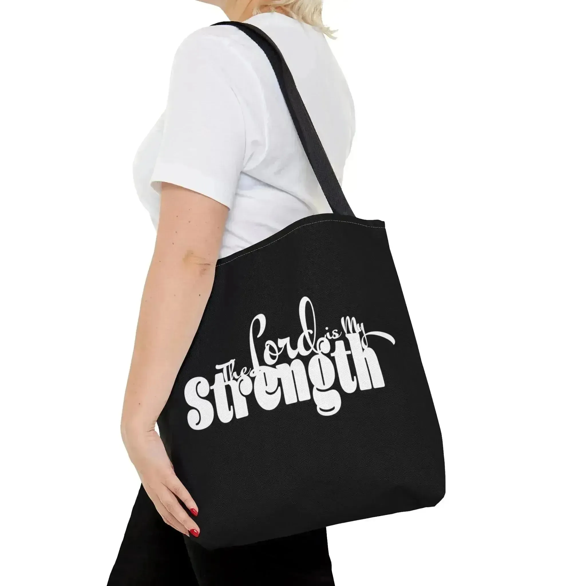 Large Tote Bag the Lord is my Strength Print