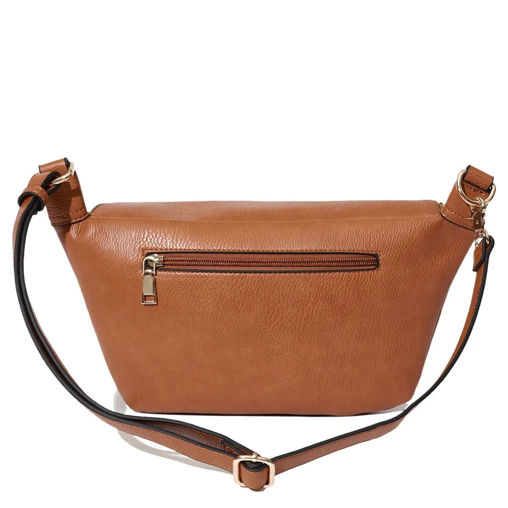 Large Vegan Leather Sidekick Cognac