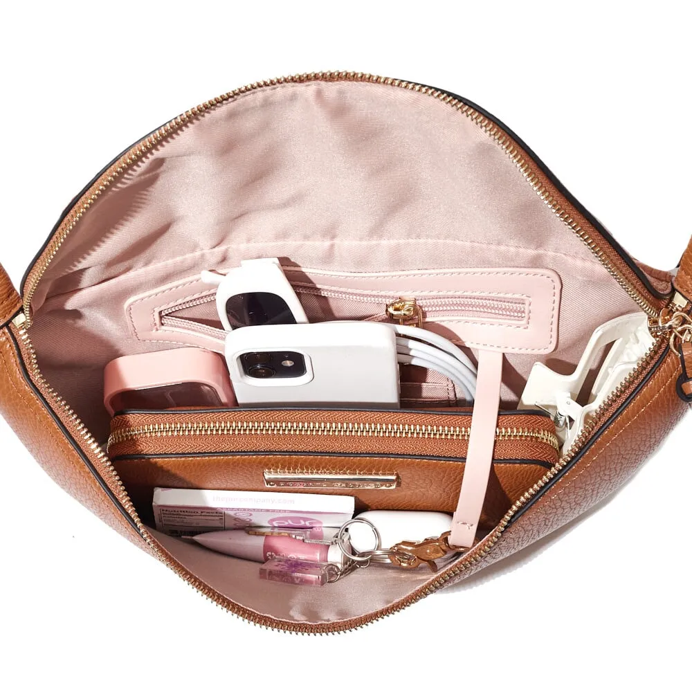 Large Vegan Leather Sidekick Cognac