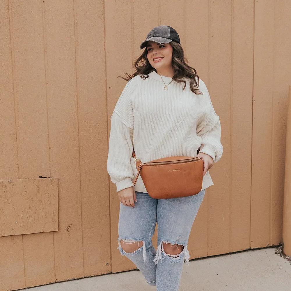 Large Vegan Leather Sidekick Cognac