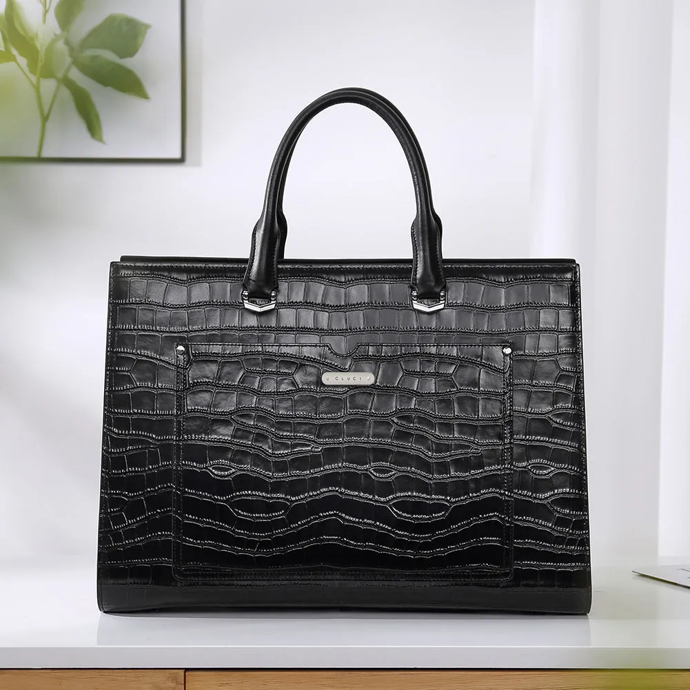 Lauren Refined Leather Briefcase For Women For Daily Use