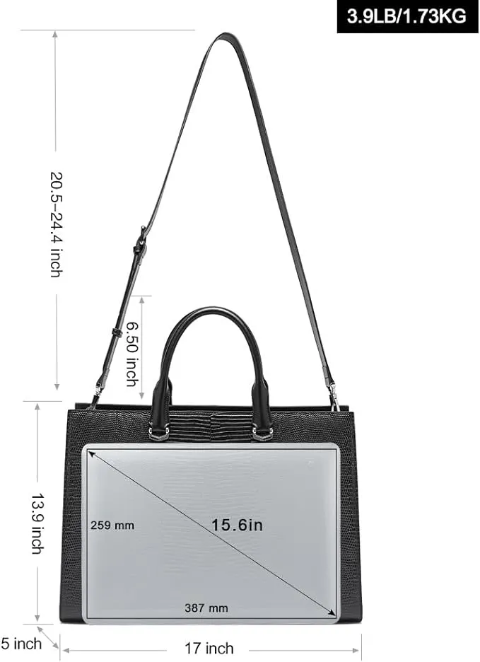 Lauren Refined Leather Briefcase For Women For Daily Use