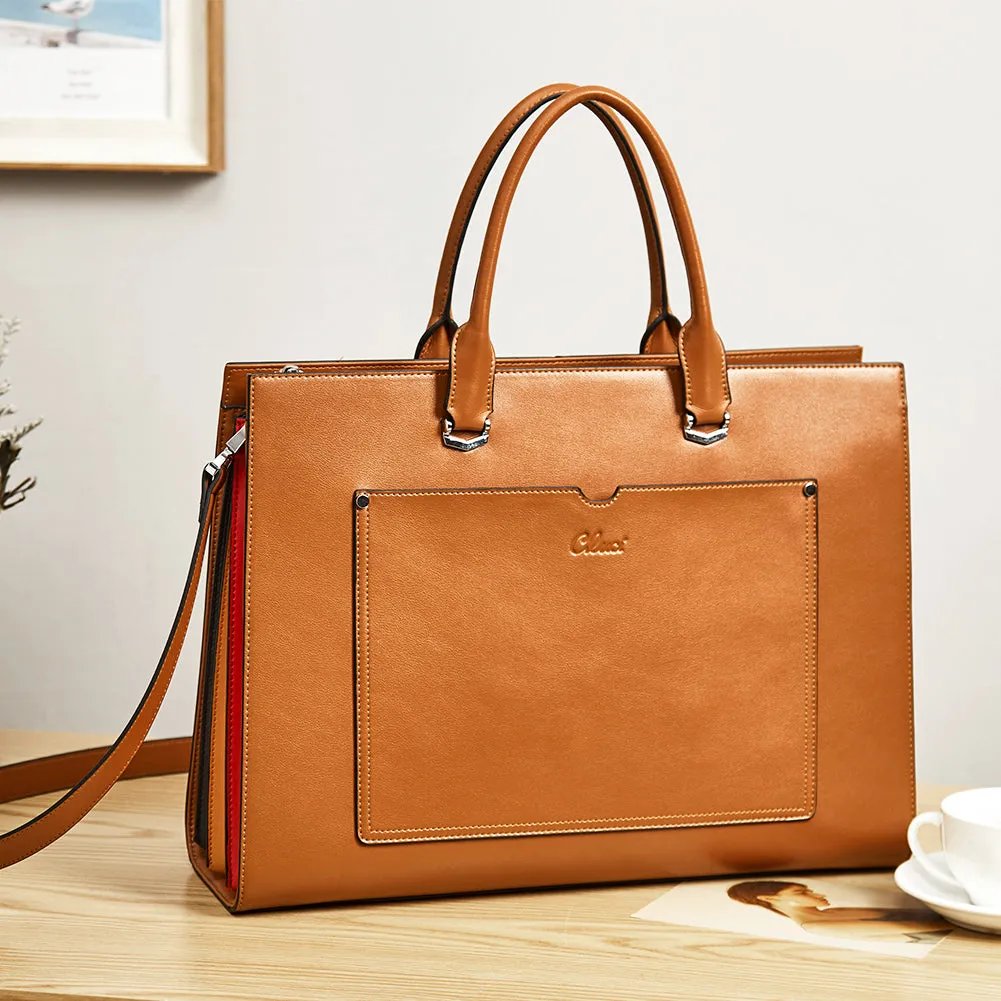 Lauren Refined Leather Briefcase For Women For Daily Use