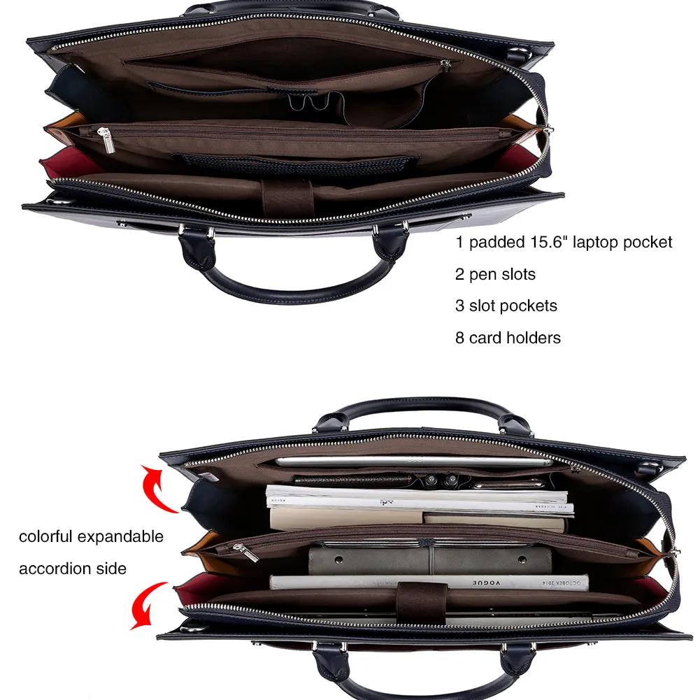 Lauren Refined Leather Briefcase For Women For Daily Use