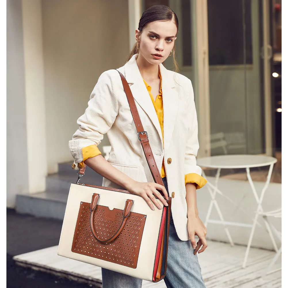 Lauren Refined Leather Briefcase For Women For Daily Use