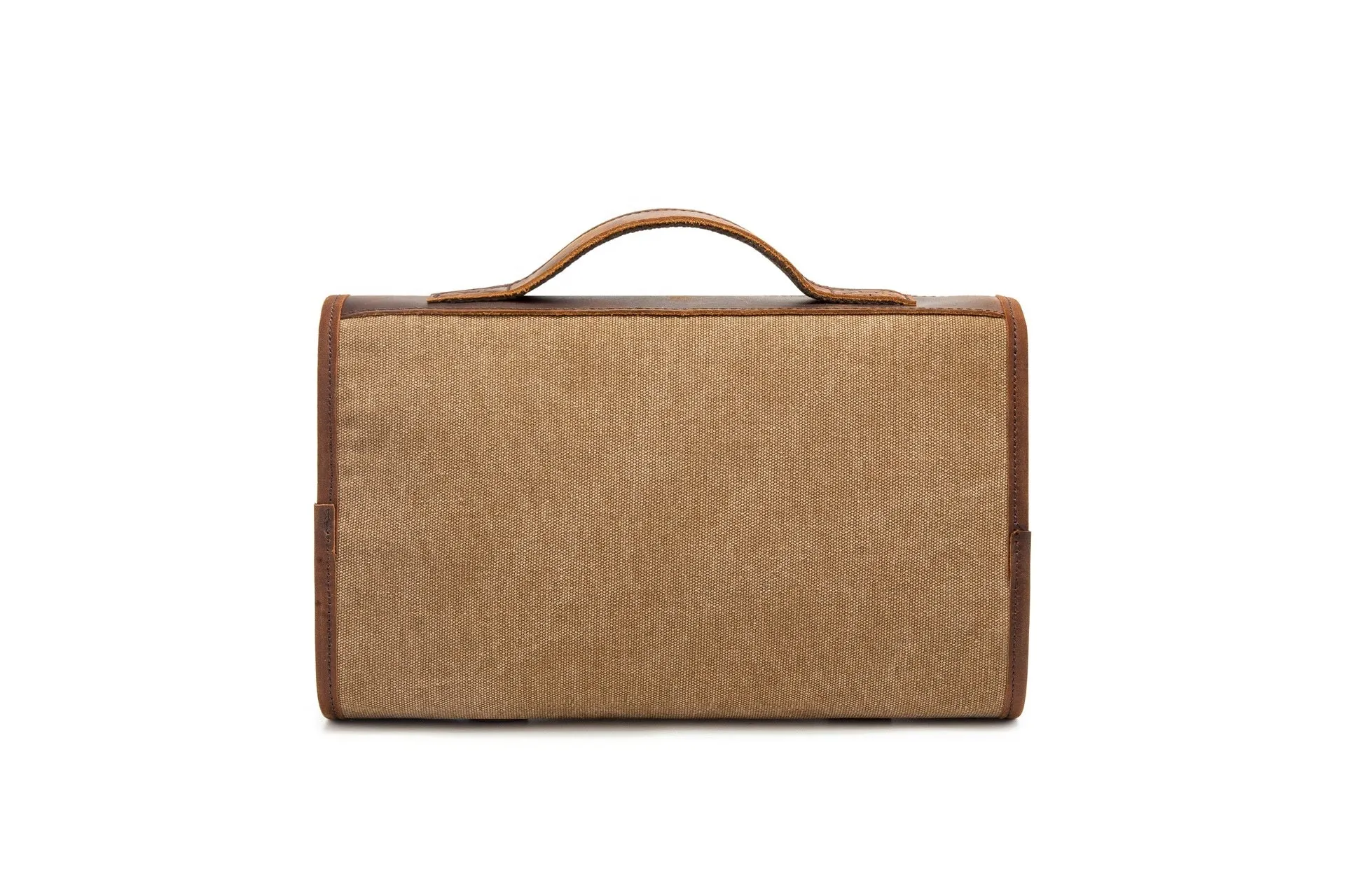 Leather & Canvas Men's Hanging Toiletry Bag