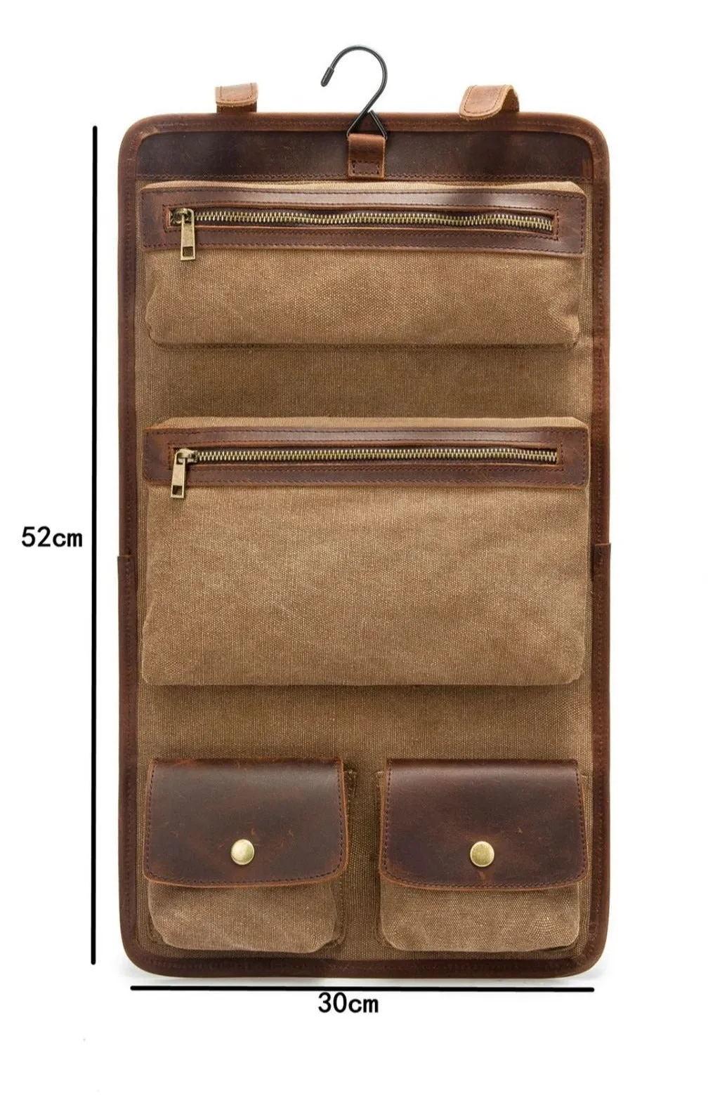 Leather & Canvas Men's Hanging Toiletry Bag