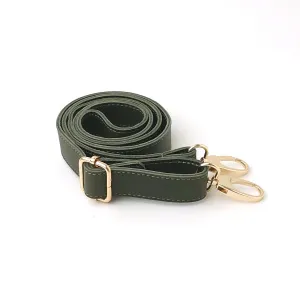 Leather bum bag strap - Olive with gold fittings