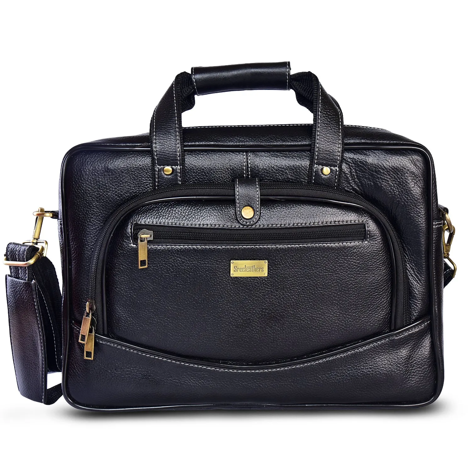 Leather Laptop Bag 36810 (BLACK)