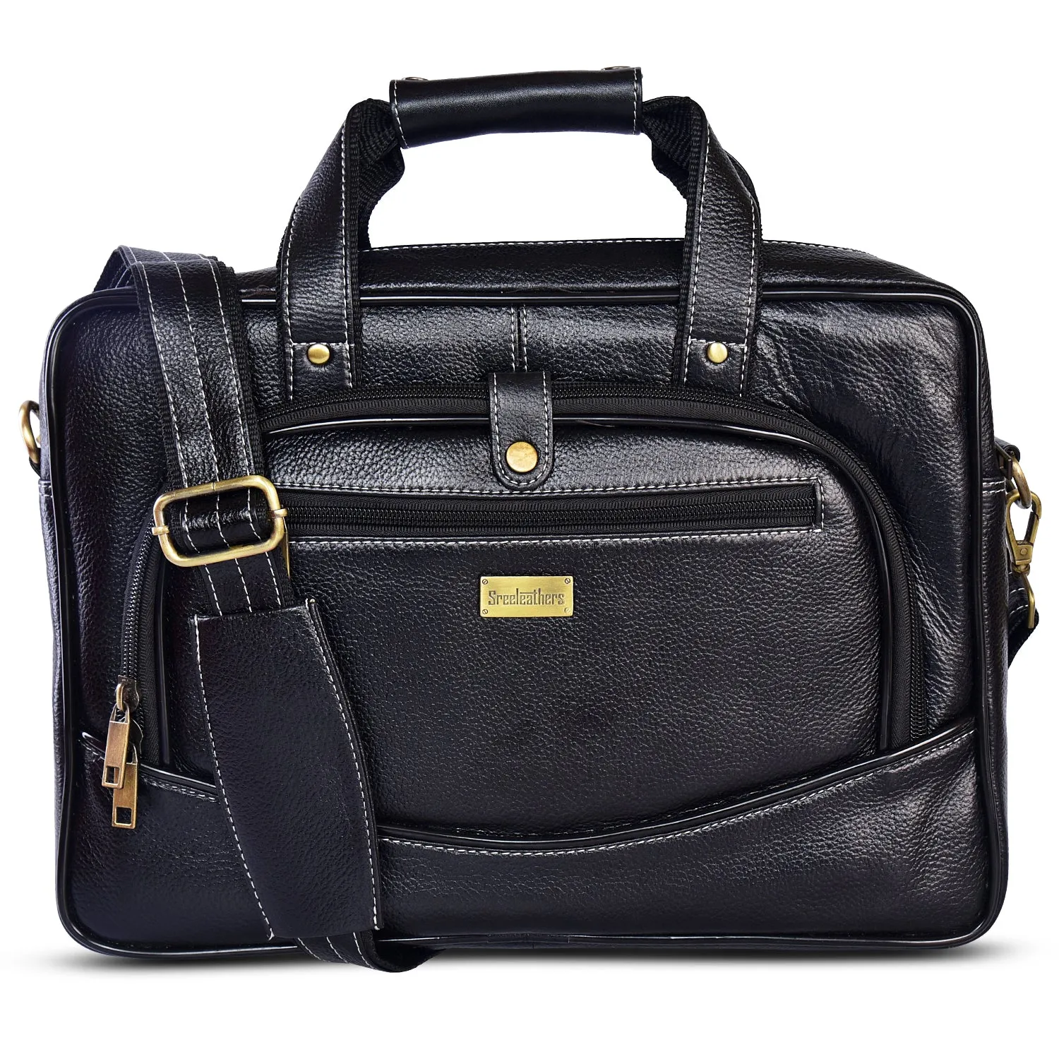 Leather Laptop Bag 36810 (BLACK)