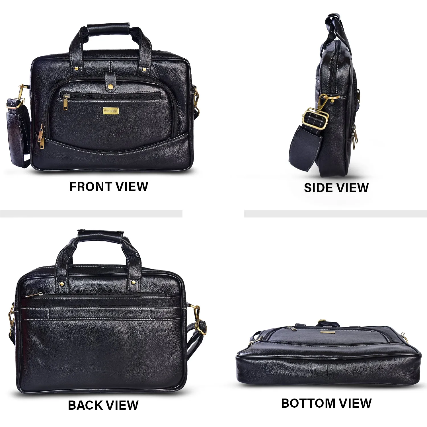 Leather Laptop Bag 36810 (BLACK)