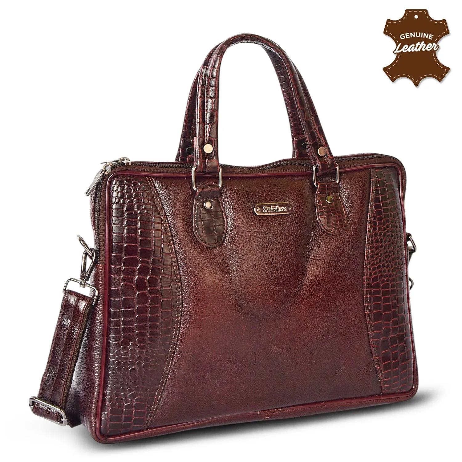 Leather Laptop Bag 36822 (Brown)