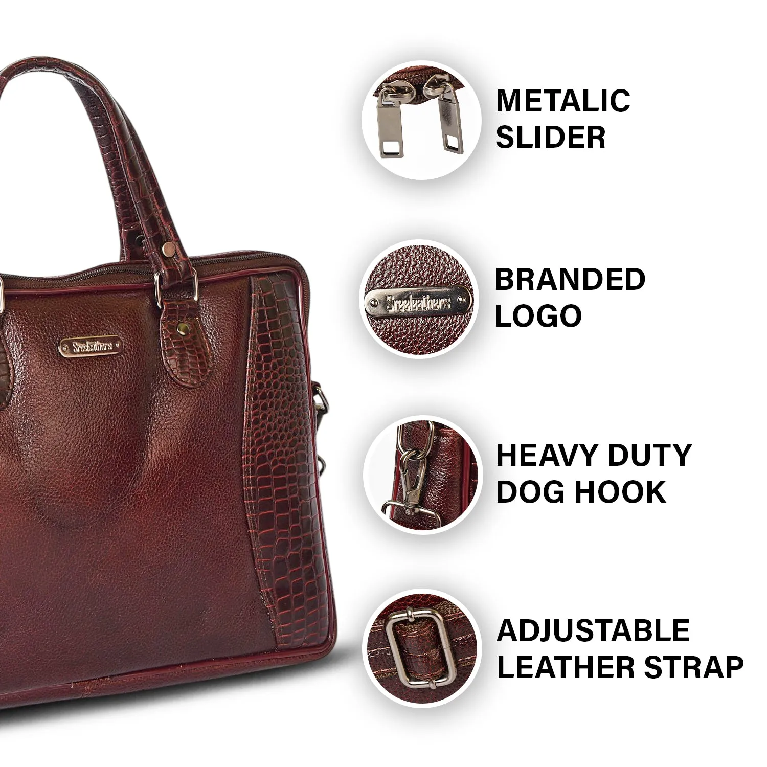 Leather Laptop Bag 36822 (Brown)