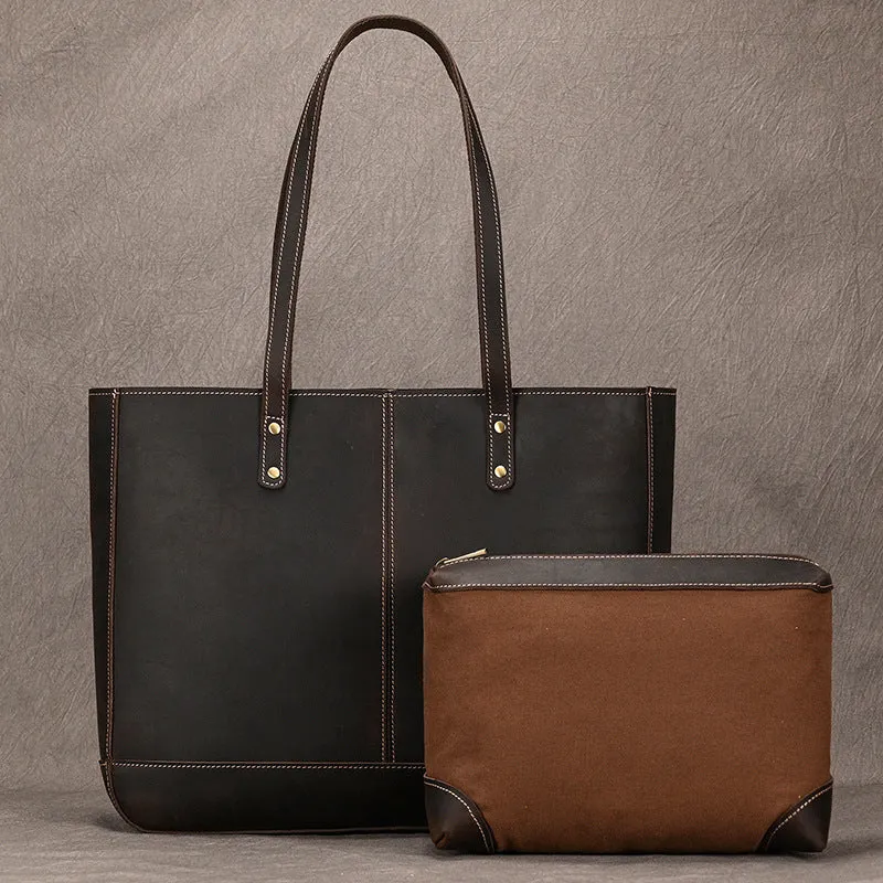 Leather Tote Bag For Women Full Grain Leather Handbag Leather Shopping Bag Women Shoulder Bag Leather Purse