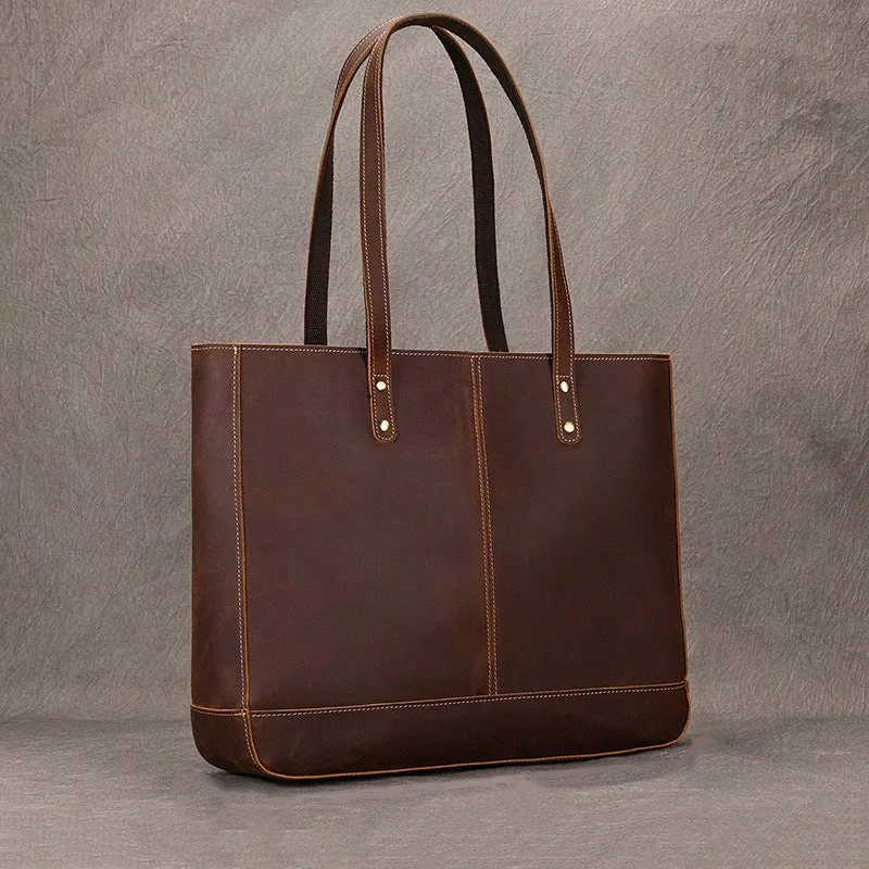 Leather Tote Bag For Women Full Grain Leather Handbag Leather Shopping Bag Women Shoulder Bag Leather Purse
