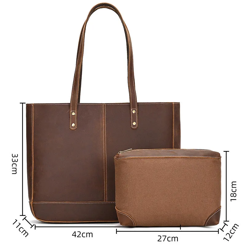Leather Tote Bag For Women Full Grain Leather Handbag Leather Shopping Bag Women Shoulder Bag Leather Purse