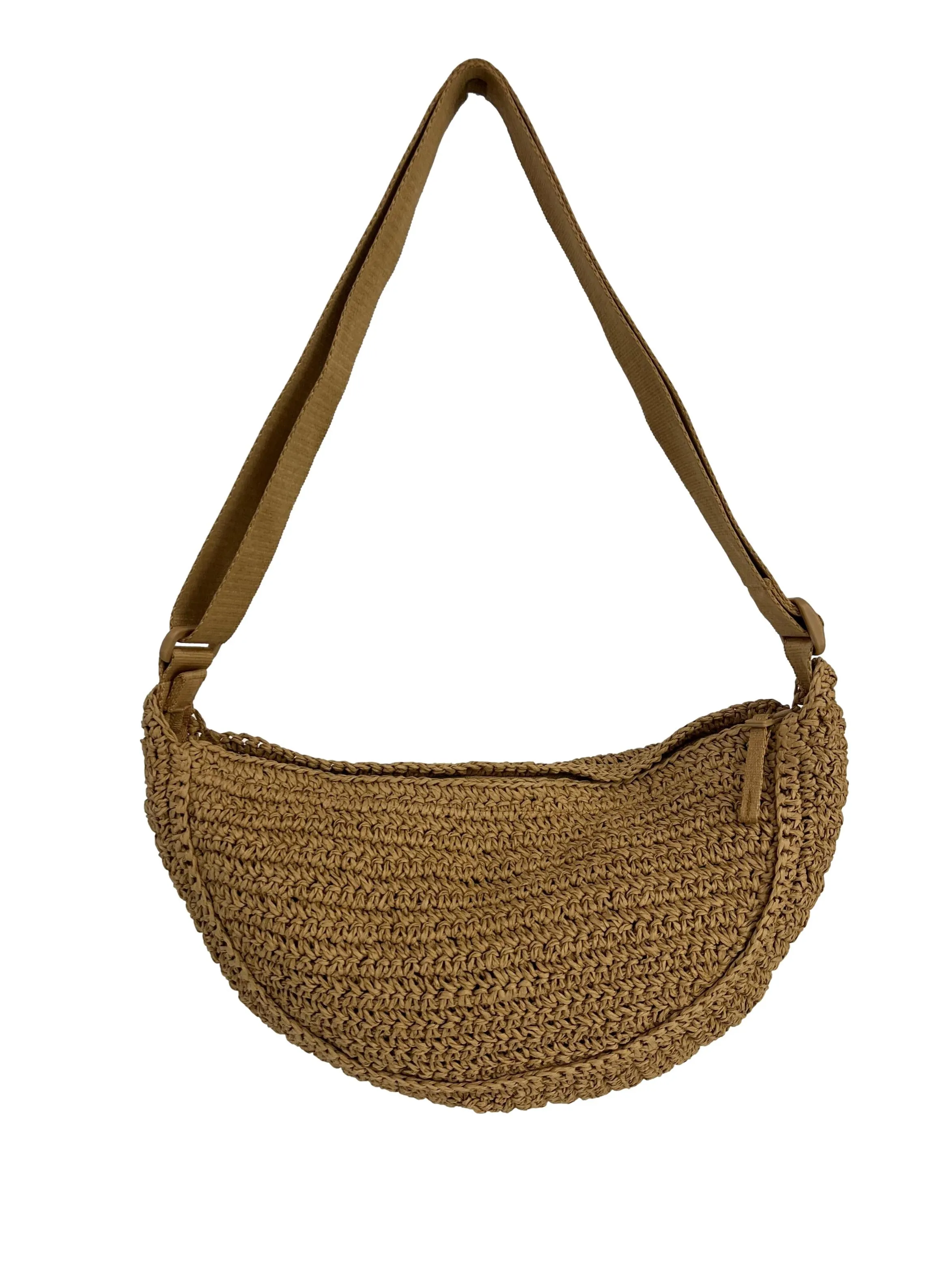 Light Brown Round Mini Crochet Bag