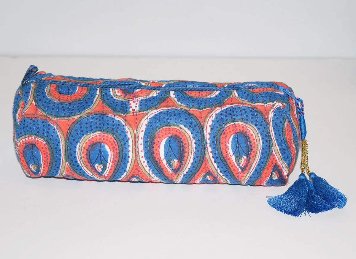 Long Waterproof Cosmetic Pouch | Snake Flower