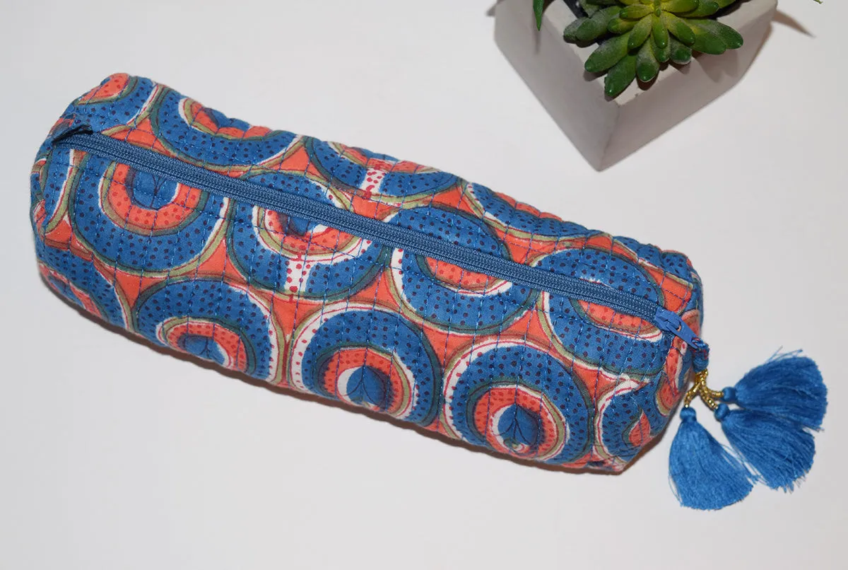 Long Waterproof Cosmetic Pouch | Snake Flower