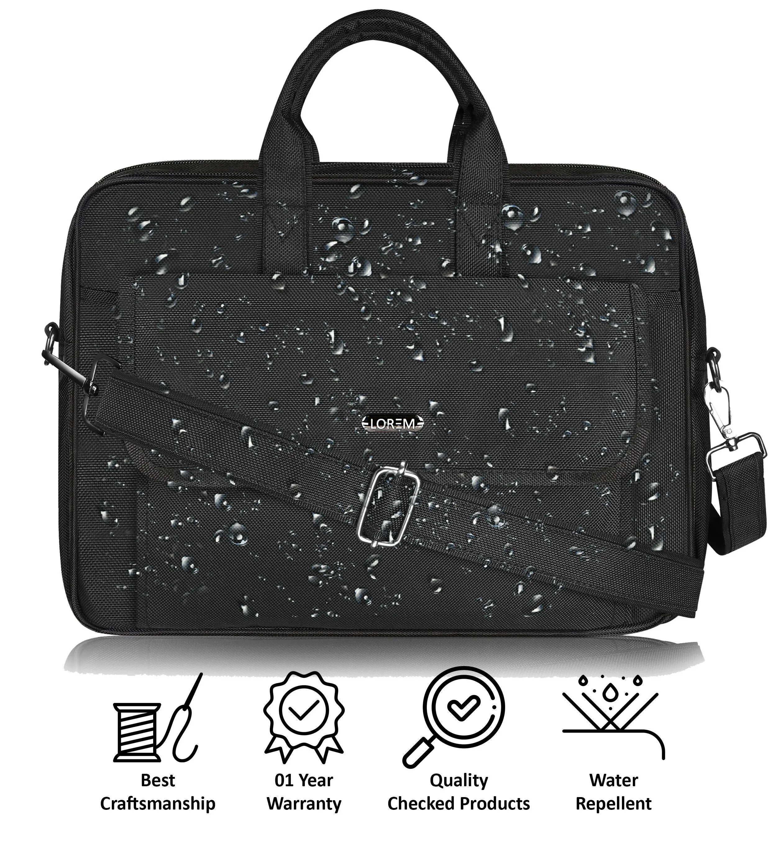 LOREM Faux Leather Messenger Bag for Men – 9.44L Capacity | Fits 15.6” Laptops (Dell, HP, Lenovo, MacBook) - BG118