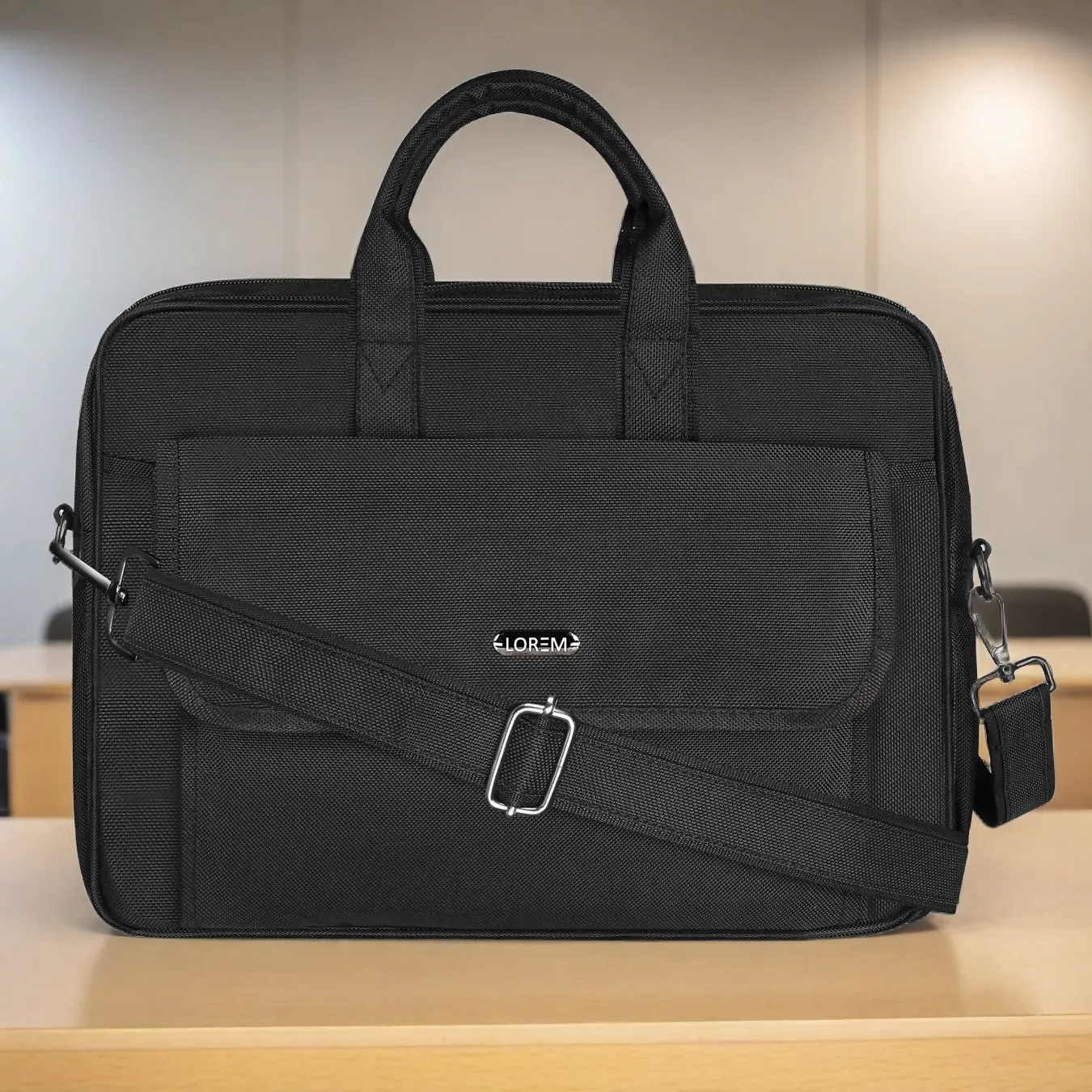 LOREM Faux Leather Messenger Bag for Men – 9.44L Capacity | Fits 15.6” Laptops (Dell, HP, Lenovo, MacBook) - BG118