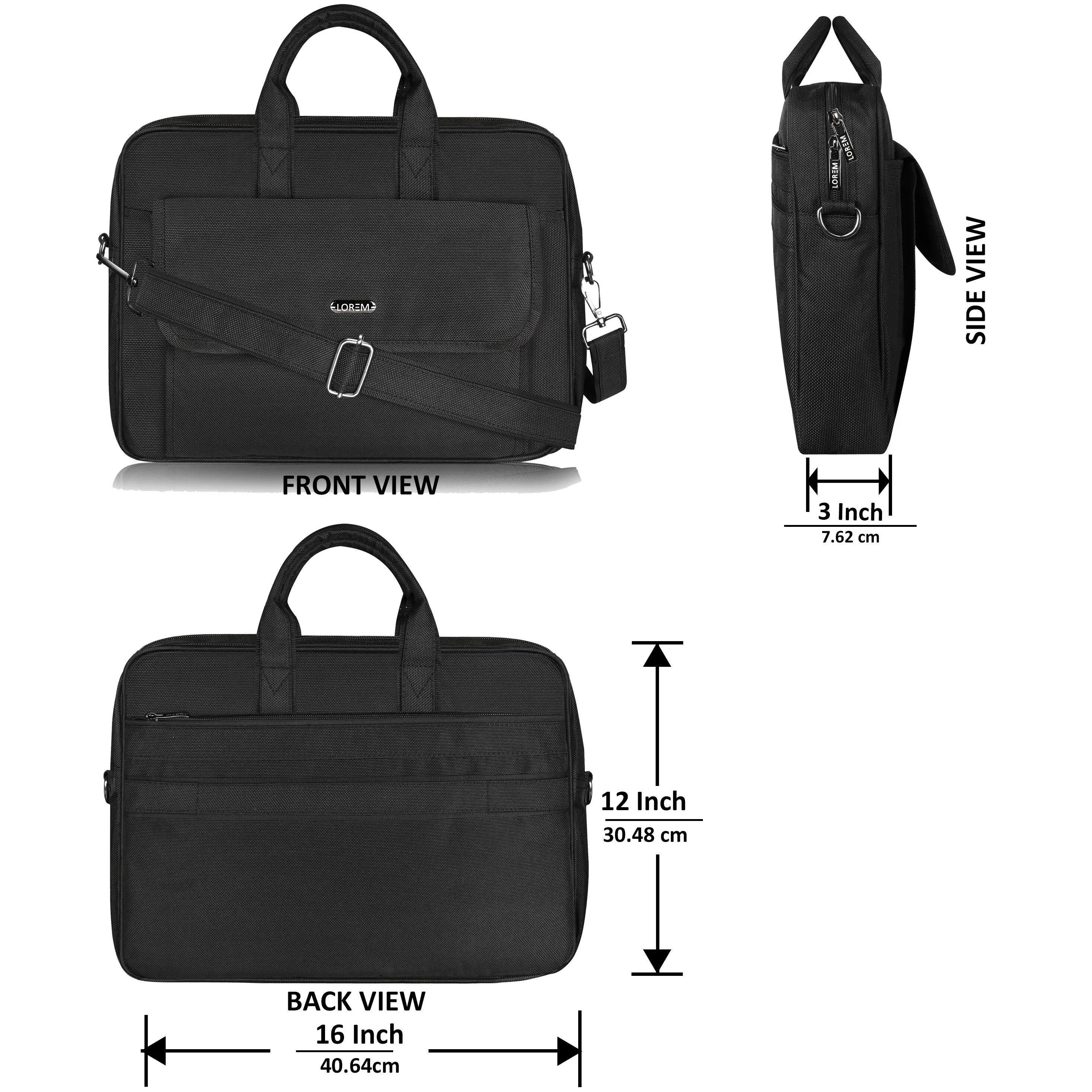 LOREM Faux Leather Messenger Bag for Men – 9.44L Capacity | Fits 15.6” Laptops (Dell, HP, Lenovo, MacBook) - BG118