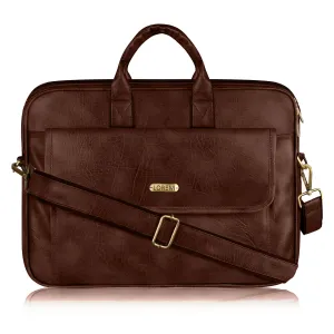 LOREM Faux Leather Messenger Bag for Men – 9.44L Capacity | Fits Up to 15.6” Laptops (Dell, HP, Lenovo, MacBook)