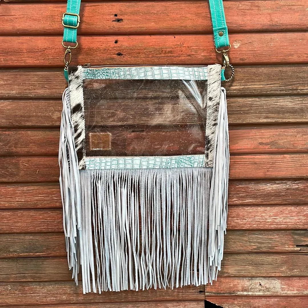Loretta - Chocolate & White w/ Turquoise Sand Croc