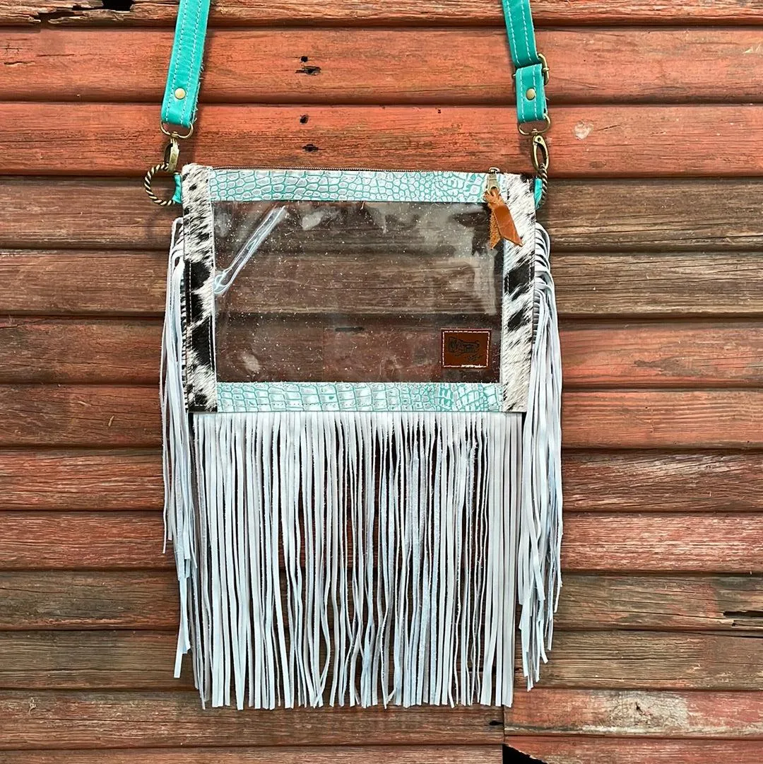 Loretta - Chocolate & White w/ Turquoise Sand Croc