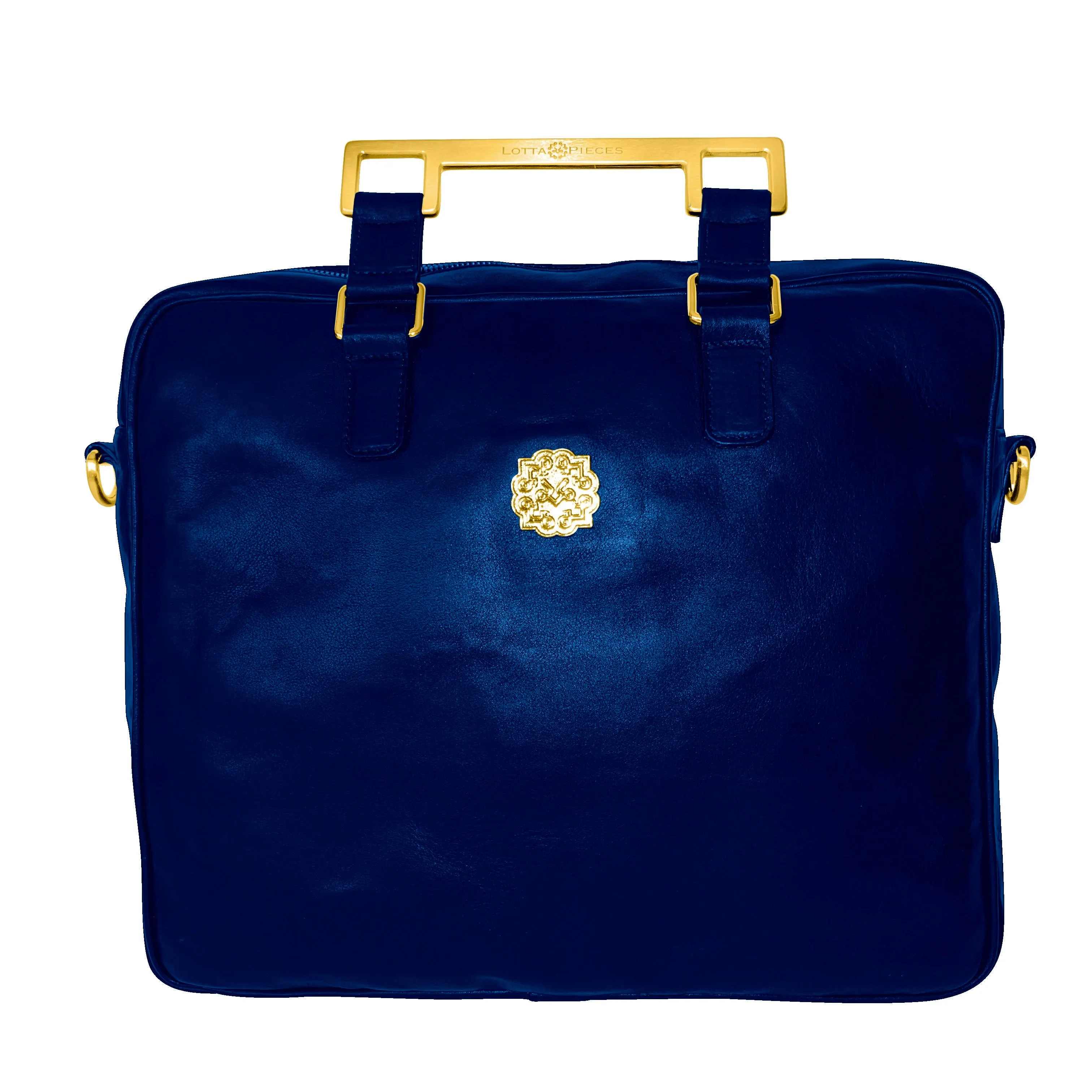 Lotta Pieces | Innovative Leather Briefcase With Metal Handles