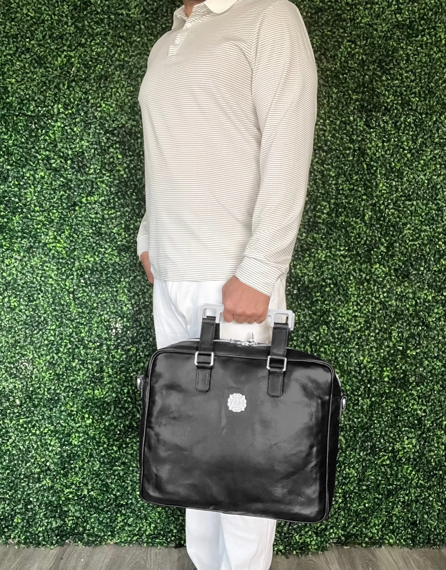 Lotta Pieces | Innovative Leather Briefcase With Metal Handles