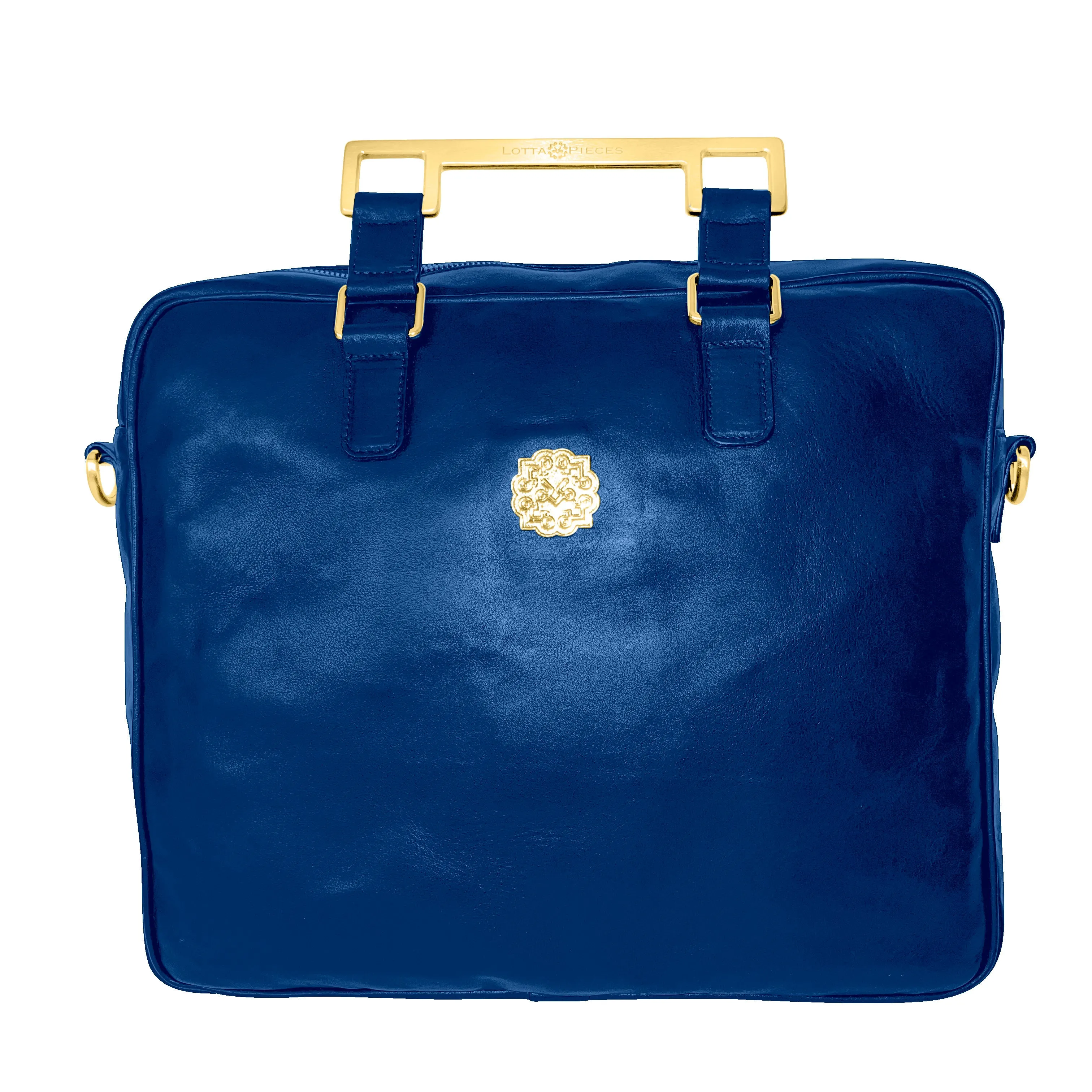 Lotta Pieces | Innovative Leather Briefcase With Metal Handles