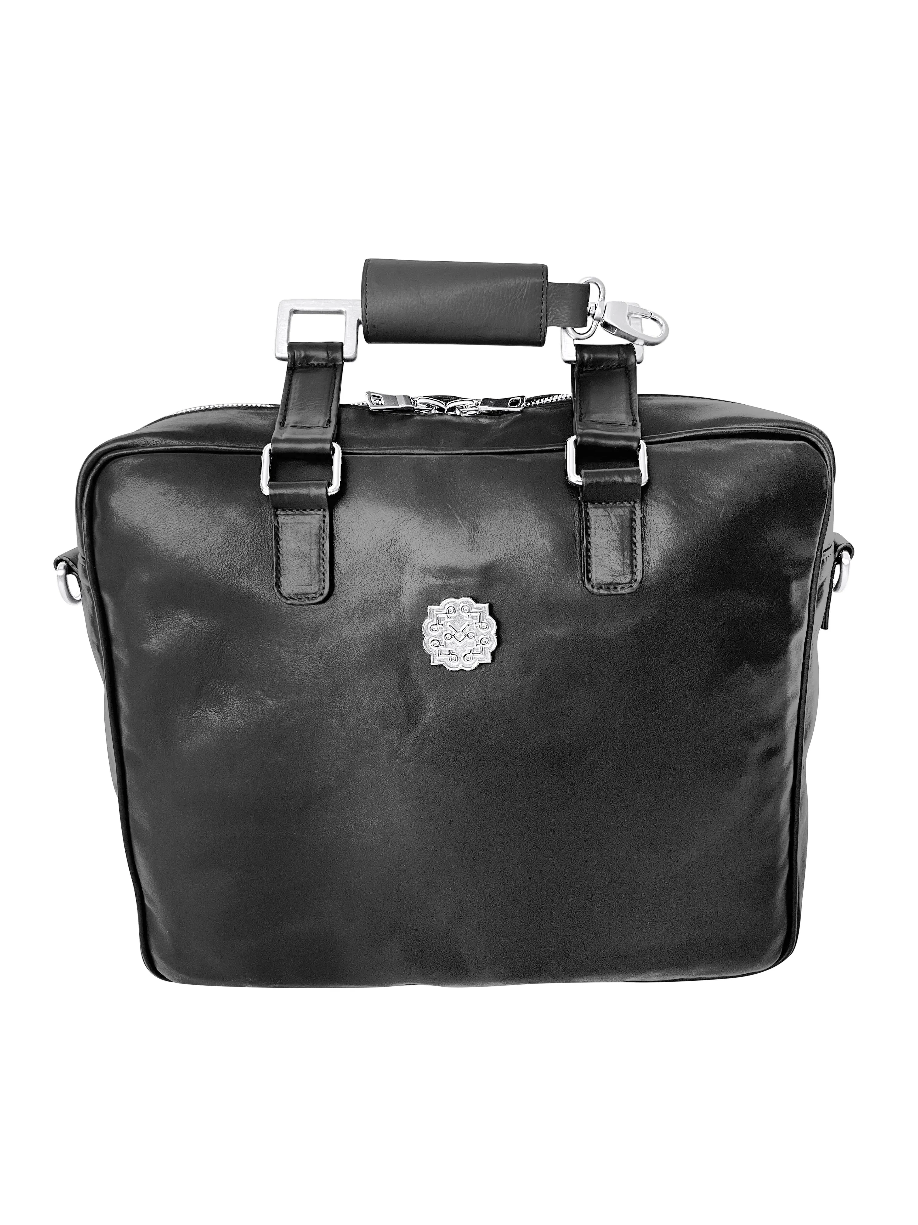 Lotta Pieces | Innovative Leather Briefcase With Metal Handles