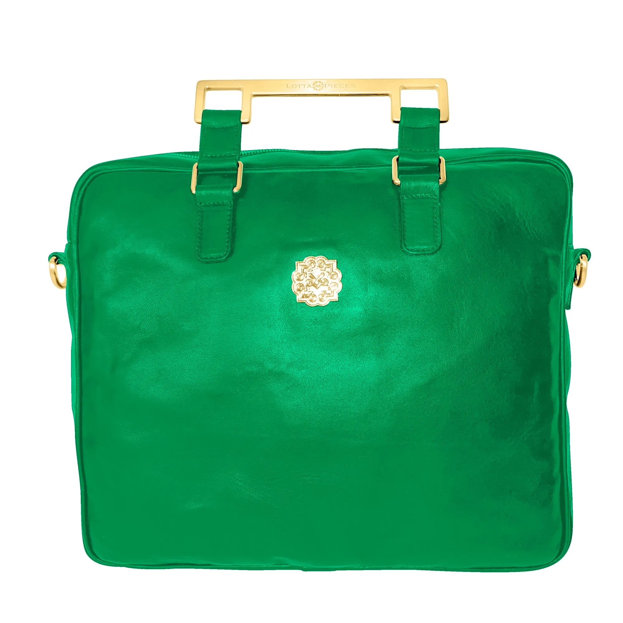 Lotta Pieces | Innovative Leather Briefcase With Metal Handles