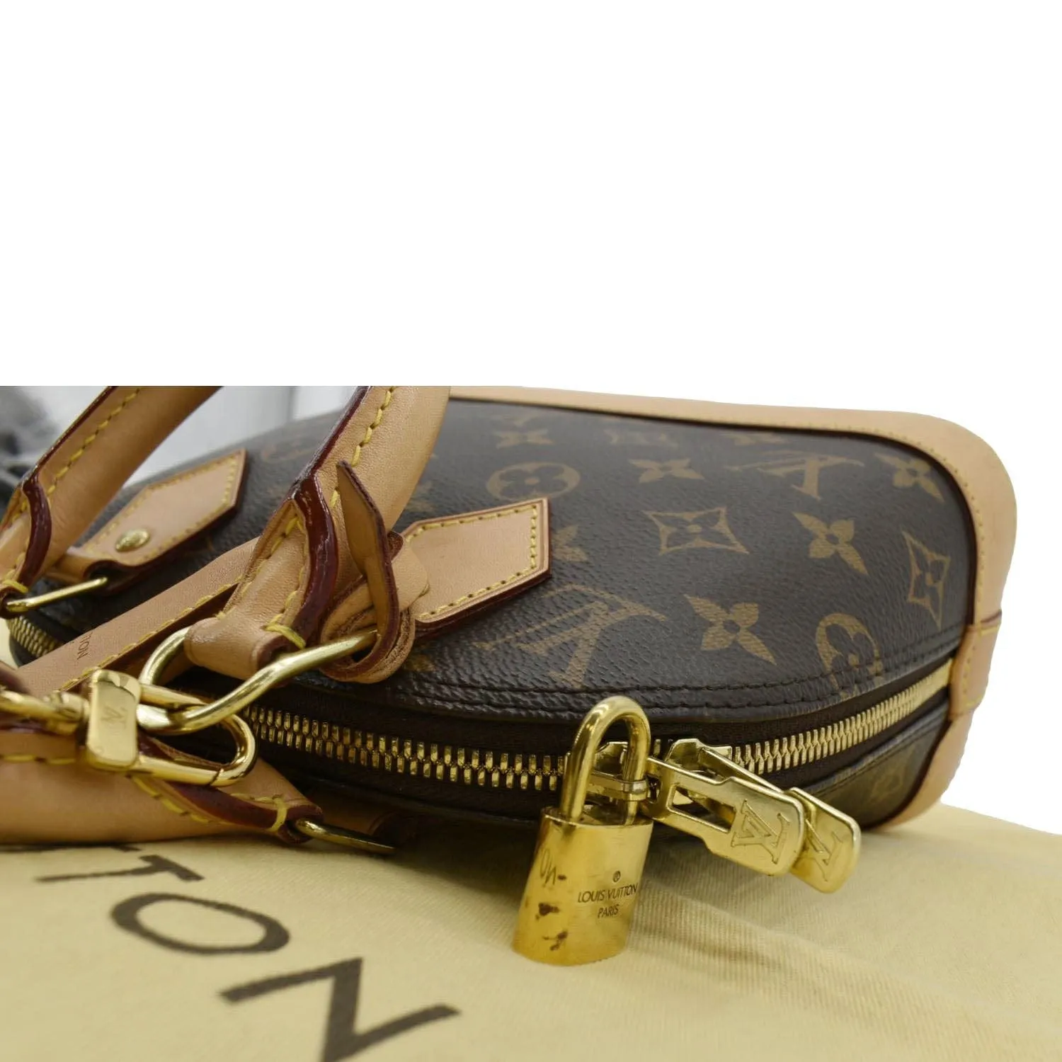 LOUIS VUITTON Alma BB Monogram Canvas Crossbody Bag Brown