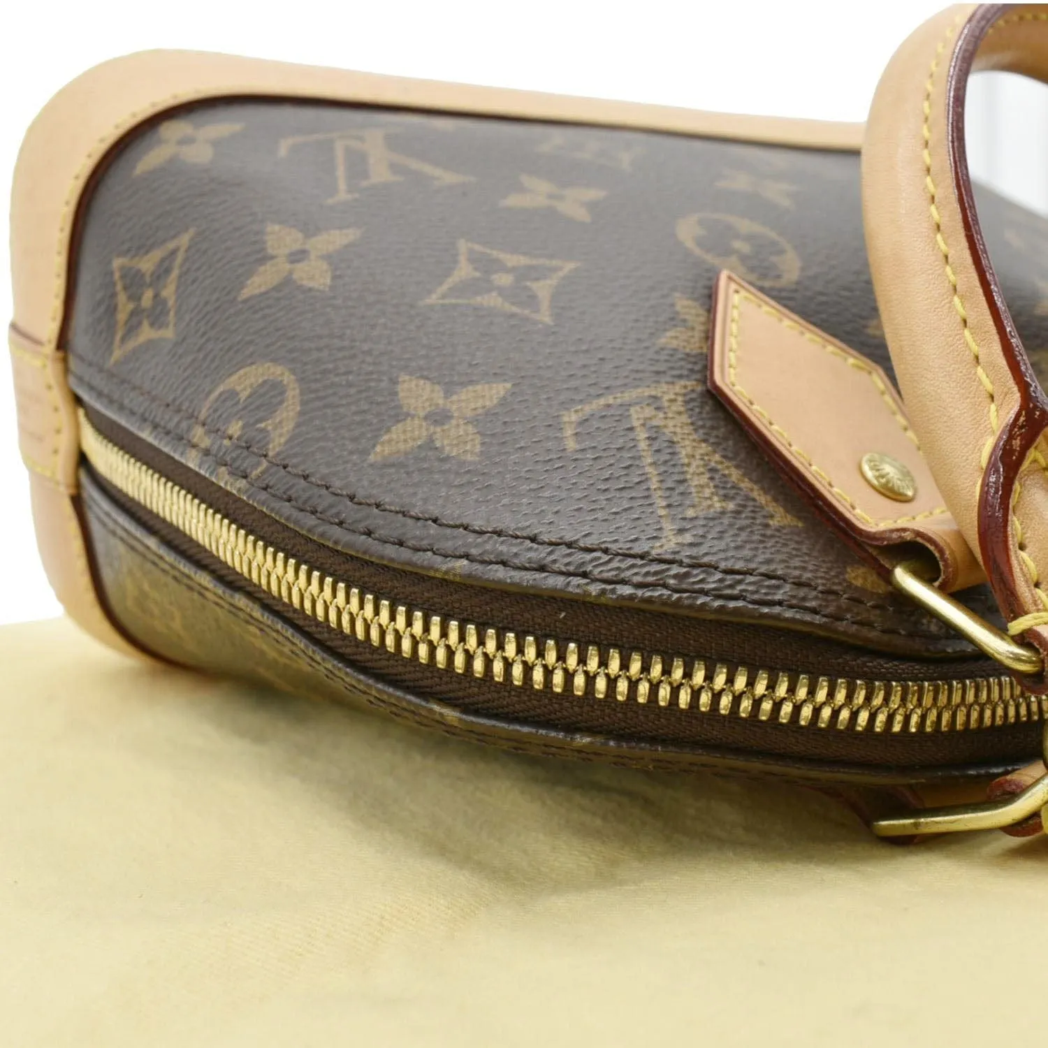 LOUIS VUITTON Alma BB Monogram Canvas Crossbody Bag Brown