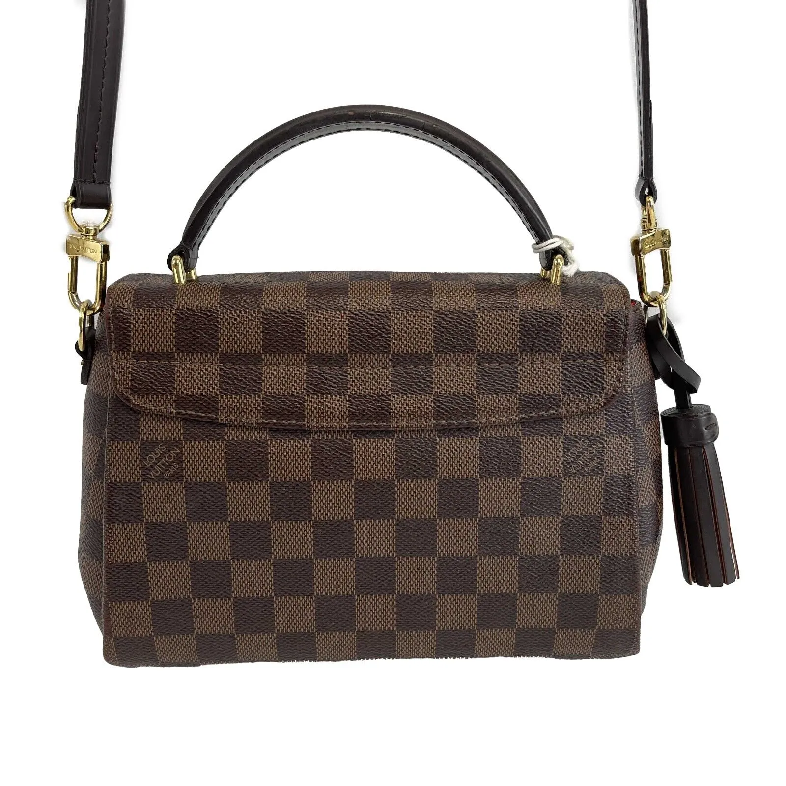 Louis Vuitton - Damier Ebene Croisette - Brown Top Handle w / Crossbody Strap